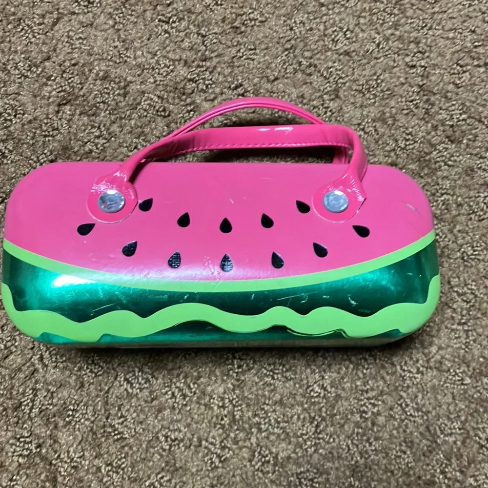 3 Eyeglass / sunglass cases: Kohls monkey & cupcake, Childrens Place, watermelon